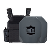 Black Recon Tactical carrier with two AV2 SAPI cut steel plates featuring protective PolyShield Spall Coating