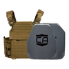Brown Recon Tactical carrier with a AV2 shooters & SAPI cut steel plates featuring protective PolyShield Spall Coating