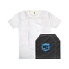 White t-shirt and black soft armor panels with a "CA" logo on a white background