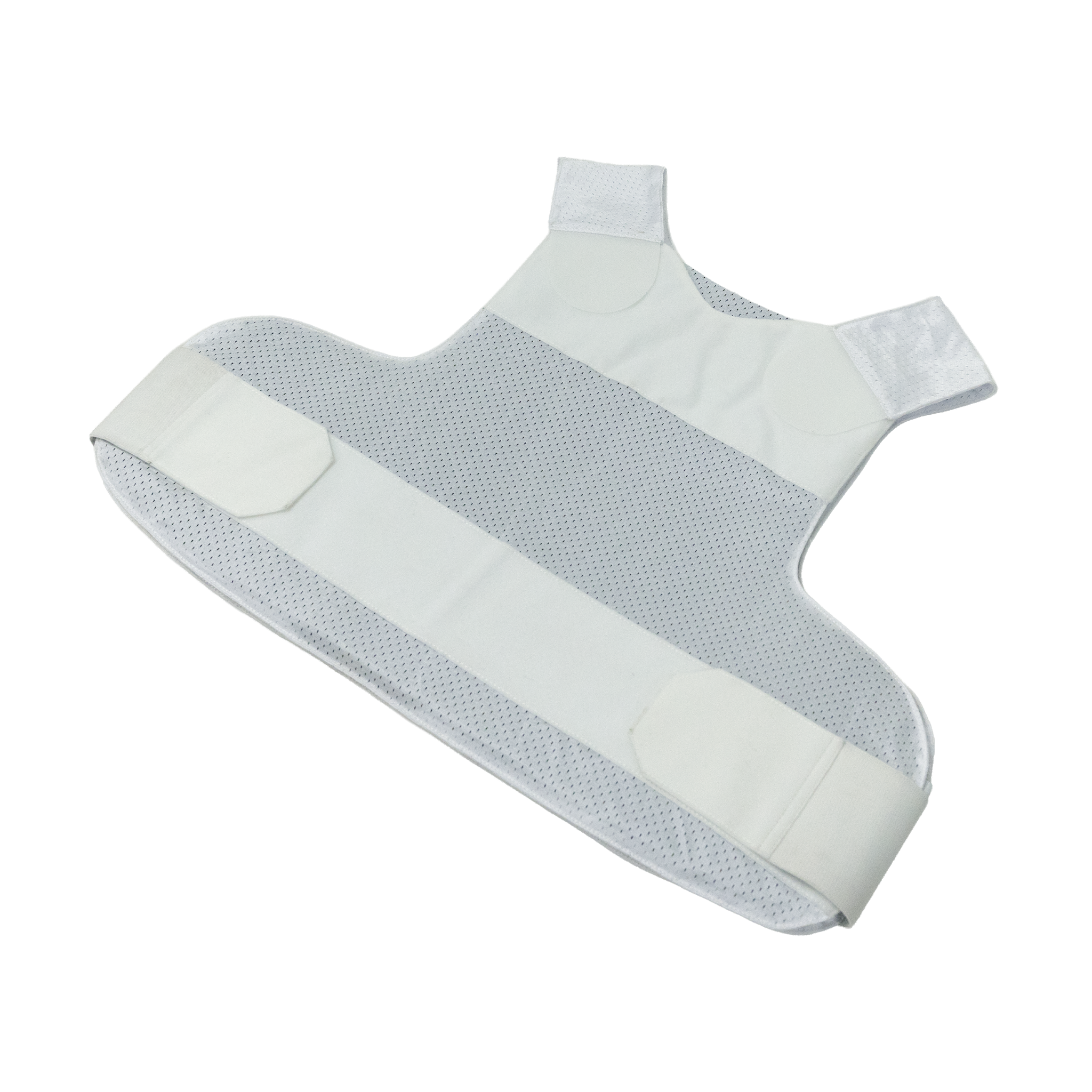 Caliber Armor covert concealable carrier in white laying flat on a white background