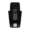 Back of black 16" x 30" Caliber Armor Pistol rated Level IIIA HG2 Ballistic Shield with fixed value line handle & padded armrest in the center on a white background