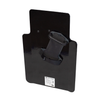 Back of black 20" x 30" Caliber Armor Pistol rated Level IIIA HG2 Ballistic Shield with three position handled, setup for left handed use for right handed shooter,padded armrest & quick release strap on a white background