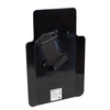 Back of black 20" x 30" Caliber Armor Pistol rated Level IIIA HG2 Ballistic Shield with three position handled, setup for right handed use for left handed shooter, padded armrest & quick release strap on a white background