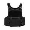 Front View of Black Modular overt defense plate carrier white background