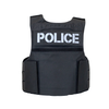 rear view of blackpatrol body armor vest with POLICE velcro ID patch