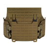 removeable molle plackard with ghooks attached to front of tan plate carrier
