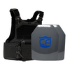 Black M.O.D. carrier with two SAPI cut UHMWPE Maritime plates with waterproof coating