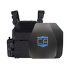 Black Recon Tactical Carrier with a shooters cut  & SAPI cut steel plates featuring Standard Coating