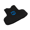 Black CaliberX PRO Front NIJ Level IIIA HG2 Soft Body Armor Wraparound panel with blue CA Logo decal on a white background