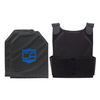 Black Gray Man Soft armor package jersy mesh concealable carrier with a pair of CaliberX PRO Level IIIA soft armor panels