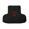 Black CaliberX Core Rear NIJ Level IIIA HG2 Soft Body Armor Wraparound panel with red CA Logo decal on a white background