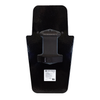 Backside of black 16" x 30" Caliber Armor Pistol rated Level IIIA HG2 Ballistic Shield with three position handle in the center position on a white background