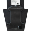 Close up of backside of black 12" x 18" Caliber Armor Rifle rated Level III+ RF2 Ballistic Shield with padded streamlined handle on a white background