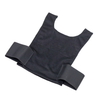 Backside view of Black Gray Man jersy mesh concealable vest with elastic cummerbund