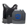 NIJ level III Maritime hard body armor package, SAPI cut plates with a Black Caliber Armor Phantom Low visibility plate carrier, on a white background