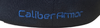 close up of backside of navy blue flexfit hat that says "Caliber Armor"