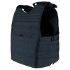 Condor Outdoor EXO Plate Carrier in color Navy Blue on a transparent background, carrier has adjustable straps, emergency drag handle, and MOLLE webbing visible