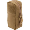 zipper side view of the coyote brown Mini First Aid Kit (M-FAK) closed in a compact MOLLE-compatible pouch on a white background
