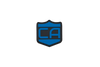 pvc patch with velcro backing that is the Caliber Armor logo in blue with the background being black, the image background is transparent