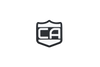 pvc patch with velcro backing that is the Caliber Armor logo in white with the background being black, the image background is transparent