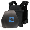 black AR550 Quick Response Package with shooters cut armor plates with standard coating