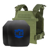 olive drab green AR550 Quick Response Package with SAPI cut armor plates with standard coating