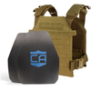 coyote brown AR550 Quick Response Package with shooters cut armor plates with standard coating