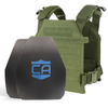 olive drab green AR550 Quick Response Package with shooters cut armor plates with standard coating