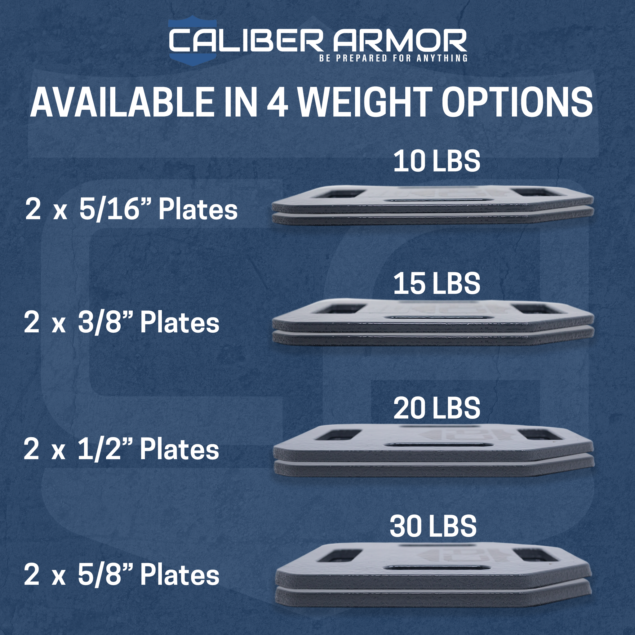 Caliber Armor Weighted Training Plates – Sold in Pairs | 5 lb, 7.5 lb, 10 lb, 15 lb Fitness Plate Options
