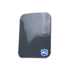 AV2 RF2 6x8 side armor plate with PolyShield fragmentation protection coating on a white background