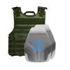 Caliber Armor AR550 III+ VISM Expert Body Armor Package with green plate carrier and polyshield coating