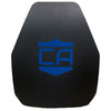 front view of the ar550 iii plus multi-curve body armor shooters cut with regular black coating on a white background