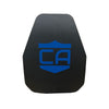 front view of the ar550 iii plus multi-curve body armor shooters cut with regular black coating on a white background