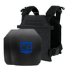 black AR550 Quick Response Package with SAPI cut armor plates with standard coating