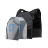 Front view of the black CaliberHX IIIA Gray Man Concealable Armor Package with iiia polyshield coating