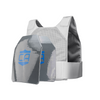 Front view of the white CaliberHX IIIA Gray Man Concealable Armor Package with iiia polyshield coating