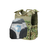 Front view of the Condor EXO AR550 III+ Body Armor Package in multi cam polyshield coating in shooters cut