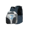 Front view of the Condor EXO AR550 III+ Body Armor Package in navy blue in SAPI and shooters cut with polyshield coating