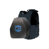 Front view of the Condor EXO AR550 III+ Body Armor Package in navy blue in standard coating sapi and shooters cut