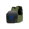 Front view of the Condor EXO AR550 III+ Body Armor Package in OD Green with standard coating sapi cut
