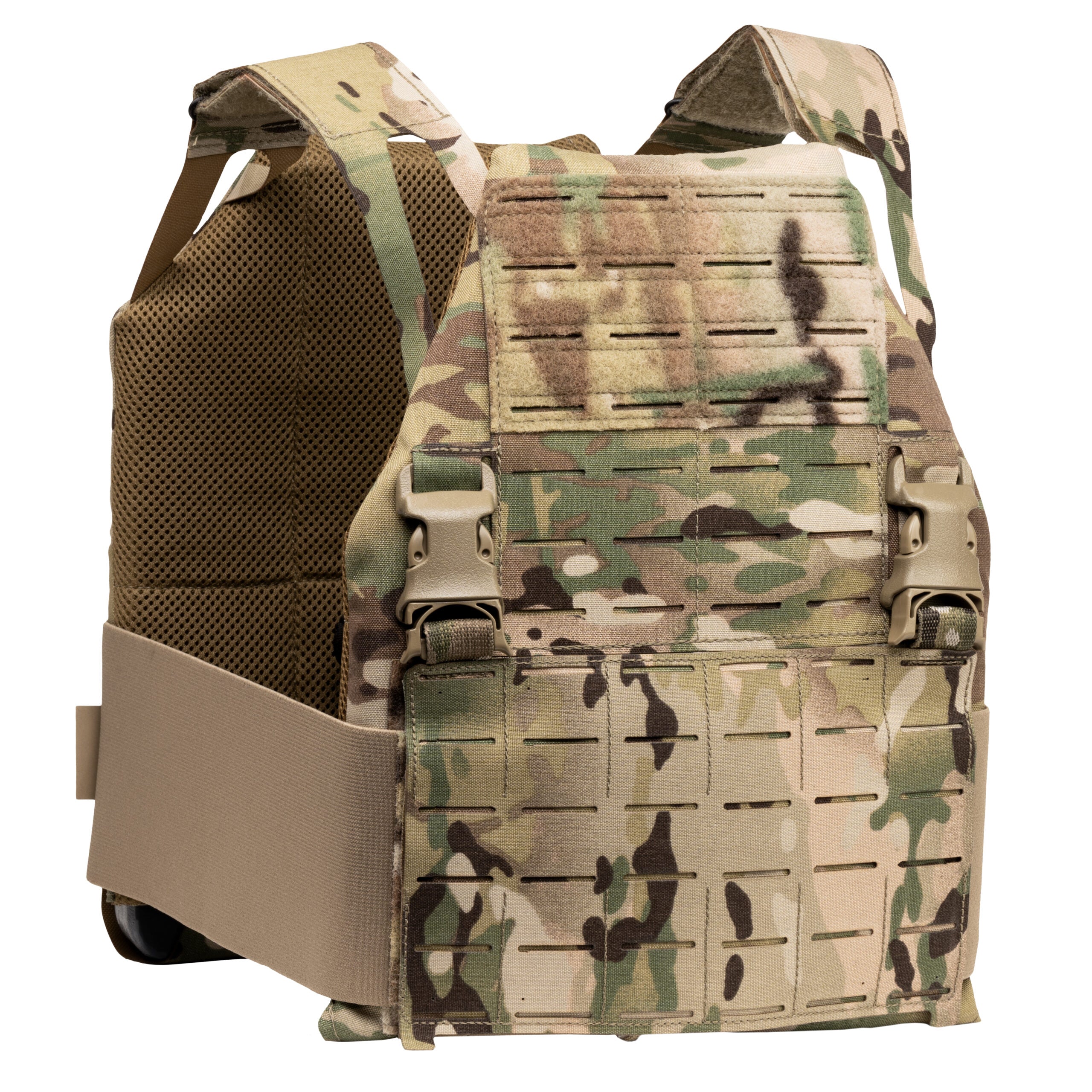 Scorpion MultiCam DV8 Plate Carrier with modular attachment options on a white background