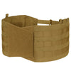 Adjustable cummerbund on the MOPC Gen II in coyote brown on a white background