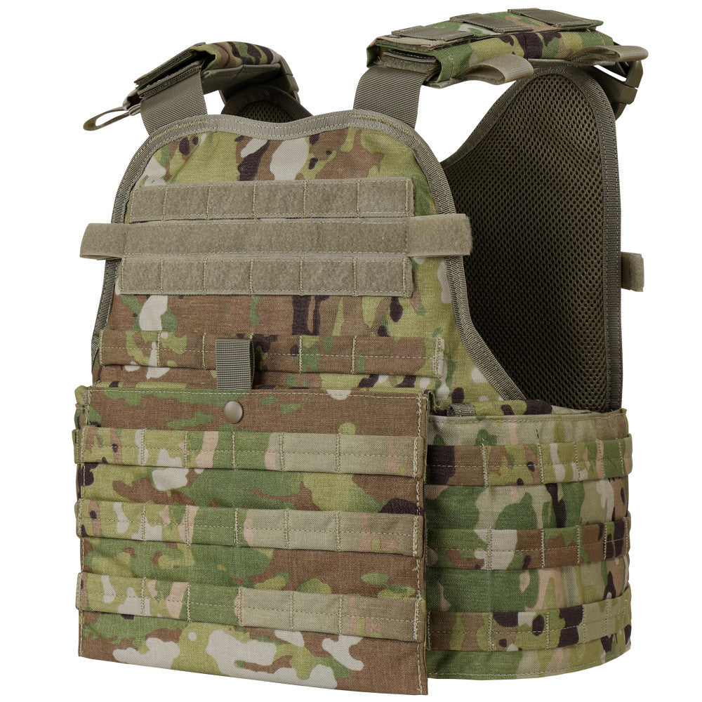 Front view of the Scorpion OCP Modular Operator Plate Carrier (MOPC) Gen II by Condor Outdoor on a white background